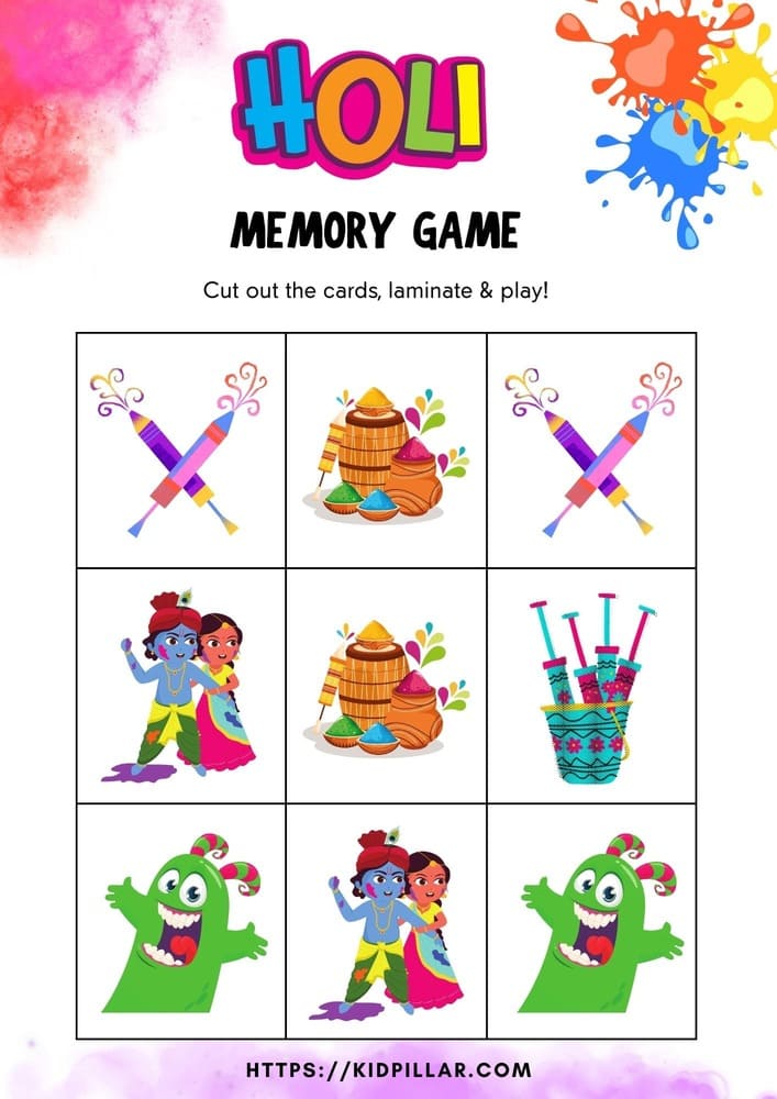 Holi Memory Game