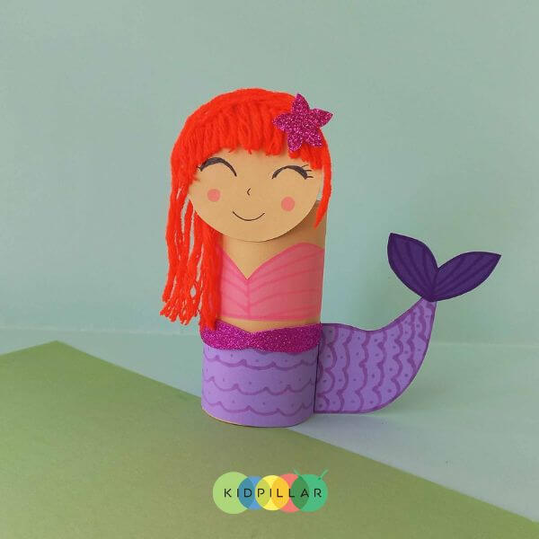 Mermaid toilet roll craft for kids