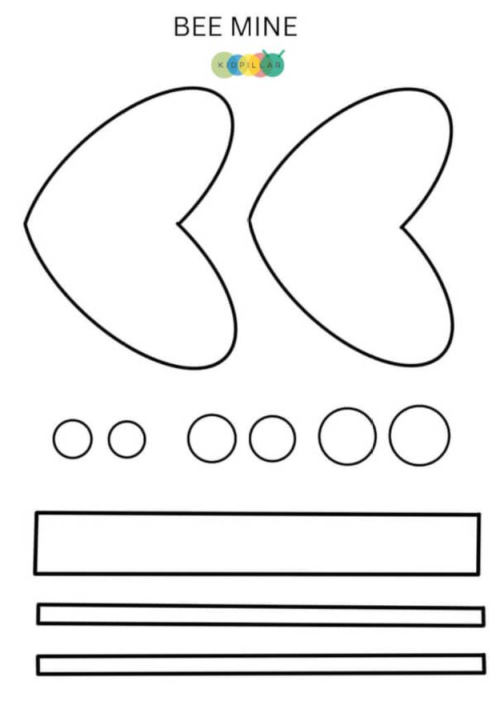 valentine bee craft template