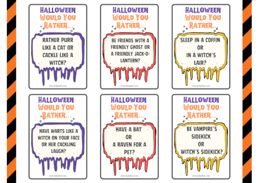 Halloween Would You Rather free printable pdf