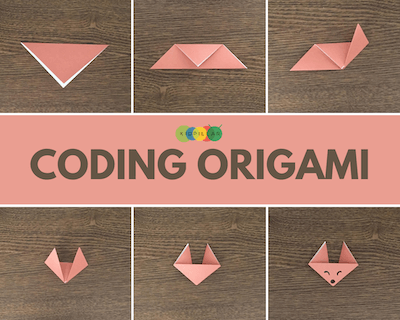 Offline Origami coding activity for kids